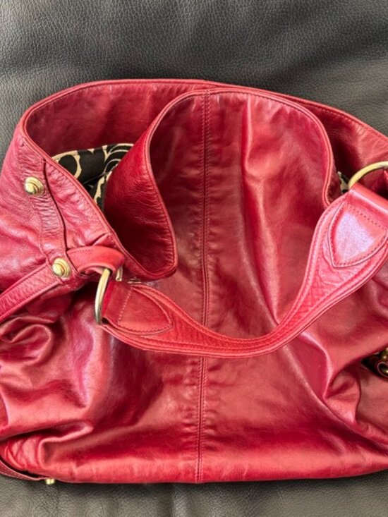 Auth Rebecca Minkoff Red Wine Leather Nikki Hobo Bag - Picture 5 of 10